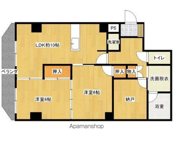 パレス材木町(2SLDK/2階)の間取り写真