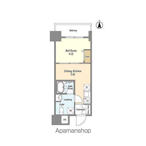 プライマル西大島駅前(1DK/10階)の間取り写真