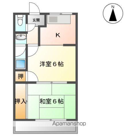 フラワーポリス咲(2K/2階)の間取り写真