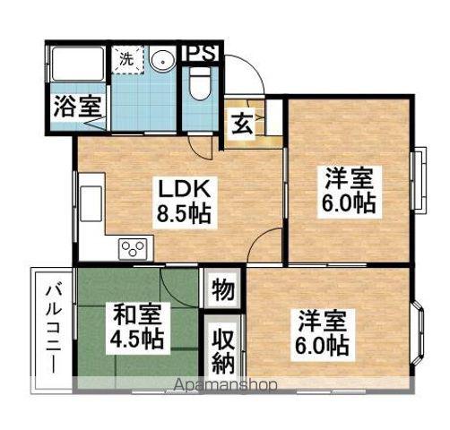 グリーンコーポⅠ(3DK/1階)の間取り写真