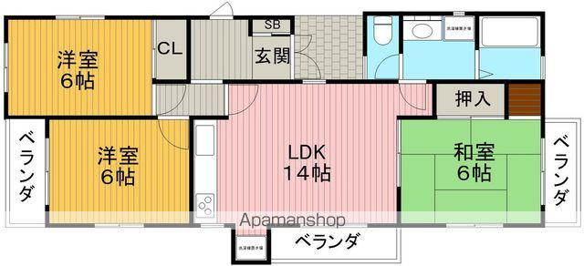 アルプス東豊中マンション(3LDK/1階)の間取り写真