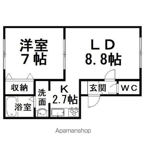 リバティ美芳(1LDK/2階)の間取り写真