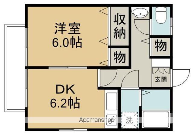 フラワーハイム(1DK/2階)の間取り写真