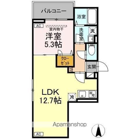 セレスティア南花畑IV(1LDK/2階)の間取り写真