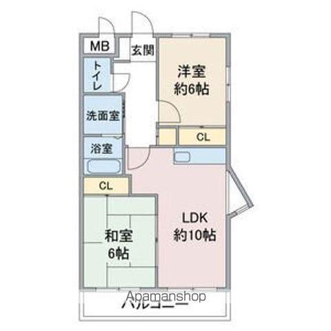 OYA HIGHTS(2LDK/1階)の間取り写真