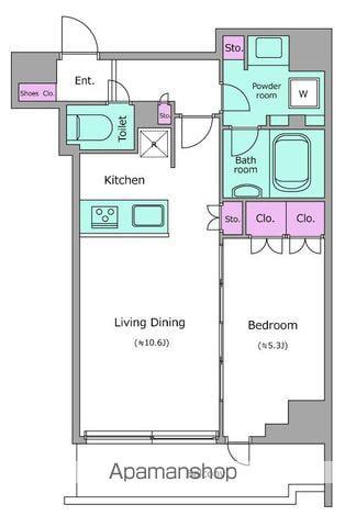 レジディア文京本郷Ⅲ(1LDK/10階)の間取り写真