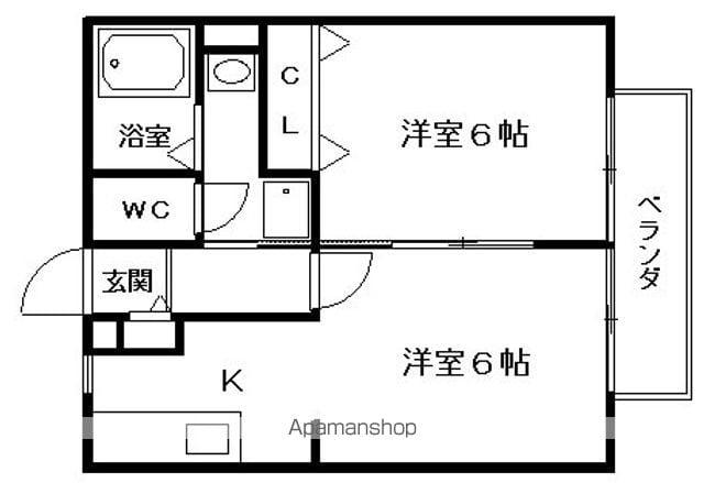 カサベルデ追分(1LDK/2階)の間取り写真