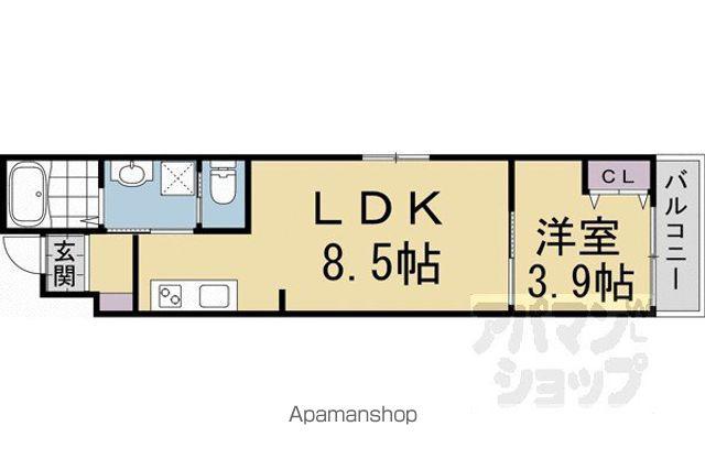 アドバンスコート四条堀川II(1LDK/2階)の間取り写真