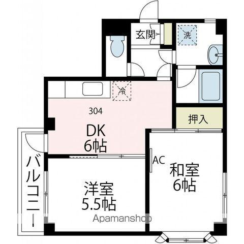 ミキハウス(2DK/3階)の間取り写真