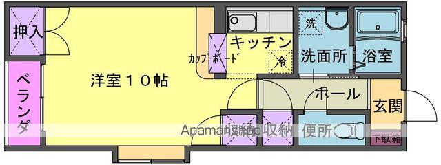 ドゥシェークハンド(1K/2階)の間取り写真