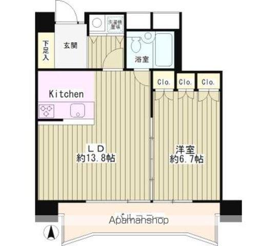 カーサクロヤナギ(1LDK/4階)の間取り写真