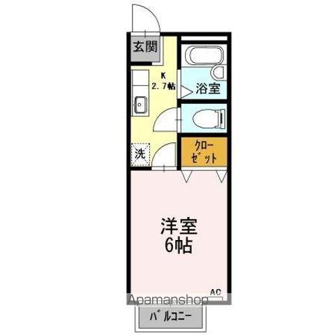 ビーライン宮池(1K/1階)の間取り写真