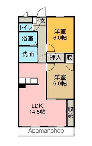 ドルチェ富貴ノ台 N棟(2LDK/1階)の間取り写真
