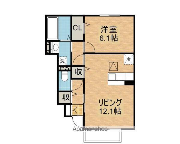 グラマードマレⅤ(1LDK/1階)の間取り写真