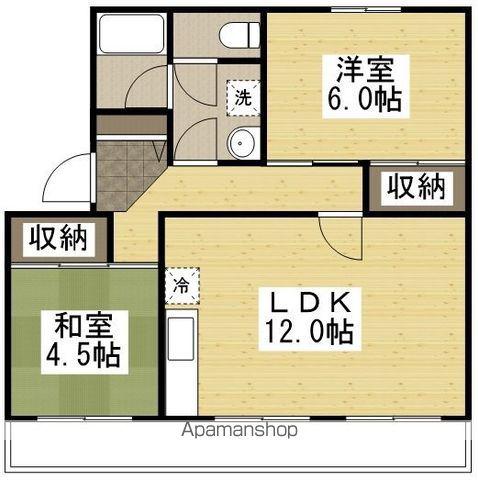 操南ハイツ(2LDK/3階)の間取り写真