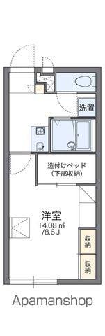レオパレスSサイド(1K/2階)の間取り写真