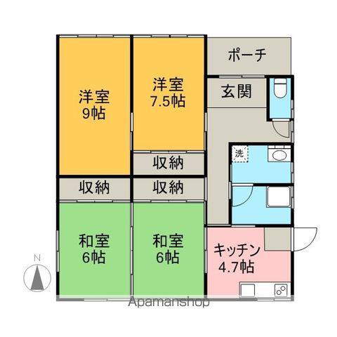 妙高はねうまライン 南高田駅 バス乗車時間：20分 桜町入口バス停で下車 徒歩20分 1階建 築41年(4K)の間取り写真