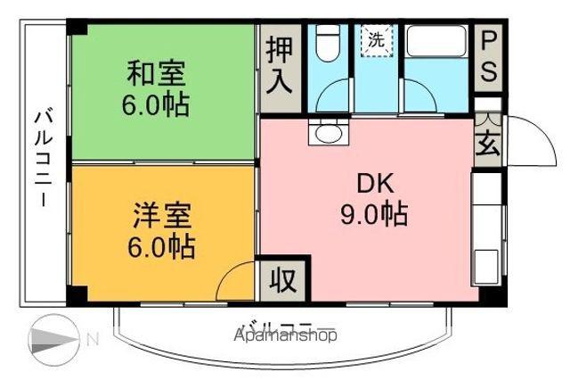 細木ビル(2DK/2階)の間取り写真