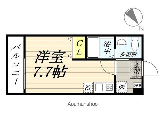 ハーミットクラブハウスセレスト(ワンルーム/3階)の間取り写真