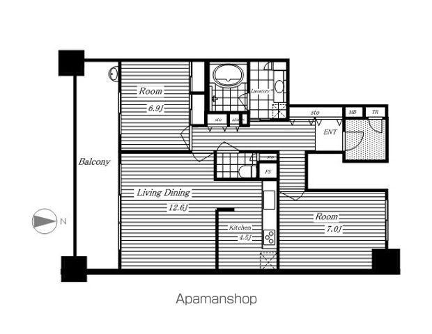 プライムメゾン矢田南(2LDK/3階)の間取り写真