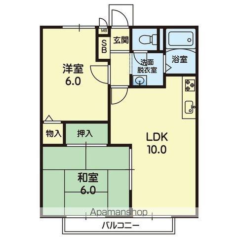 プレミール・カーサ(2LDK/2階)の間取り写真
