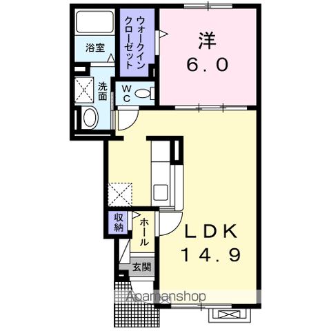 セントアーク ゼノ(1LDK/1階)の間取り写真