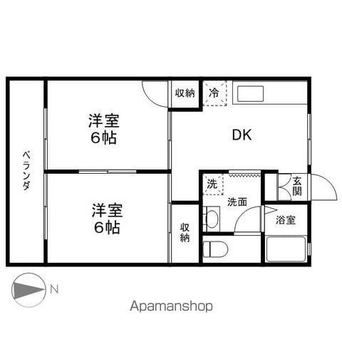 長野ガーデンハイツA(2DK/2階)の間取り写真