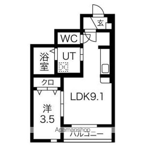 フォルーナV(1LDK/1階)の間取り写真