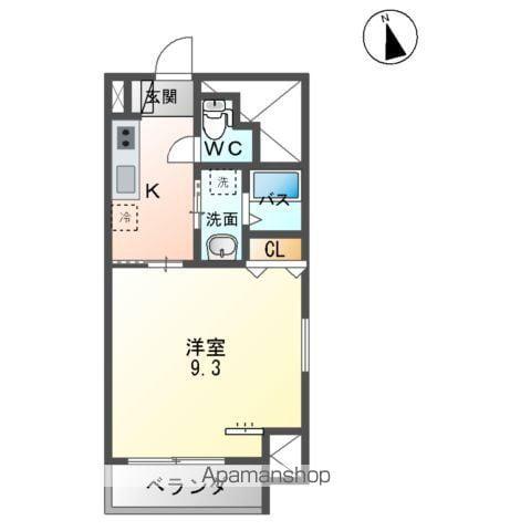 長町1丁目マンション(1K/6階)の間取り写真