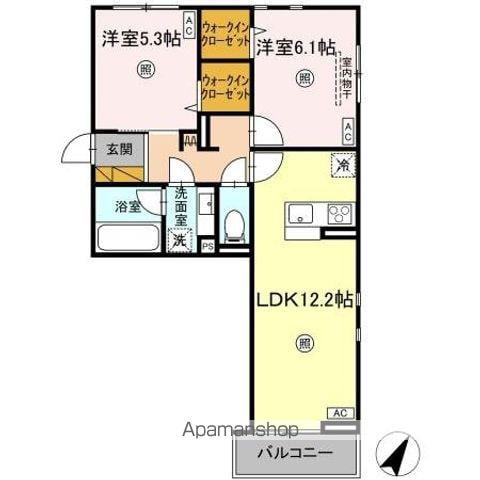 SERENVITA MATSUSHIROセレウィータ マツシロ(2LDK/2階)の間取り写真
