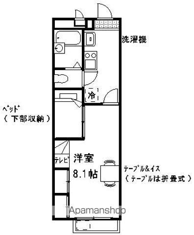 レオパレスガーデン ワタナベ(1K/2階)の間取り写真