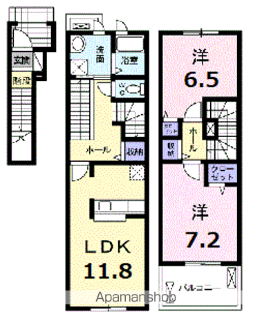 イースト・アイランドⅠ(2LDK/2階)の間取り写真
