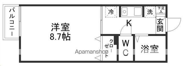 仙山線 東北福祉大前駅 徒歩10分 2階建 築31年(1K/1階)の間取り写真