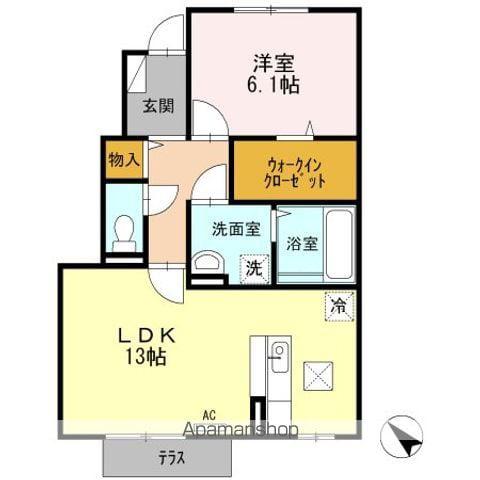ボナール瑞穂(1LDK/1階)の間取り写真