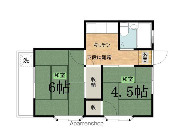 奥住コーポ(2K/2階)の間取り写真