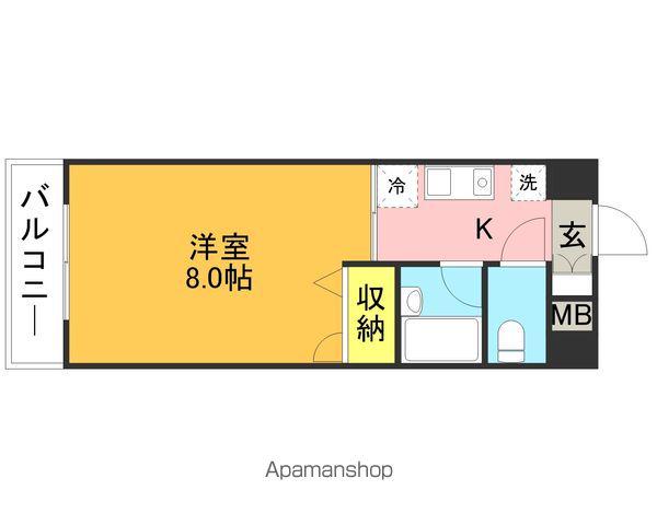 アリターレ博多(1K/2階)の間取り写真