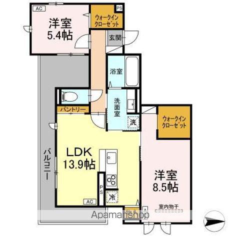 ボヌール T(2LDK/2階)の間取り写真