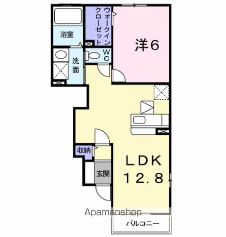 グラース・レノマ(1LDK/1階)の間取り写真
