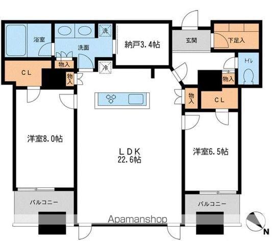 メトロタワー山下町(2SLDK/17階)の間取り写真