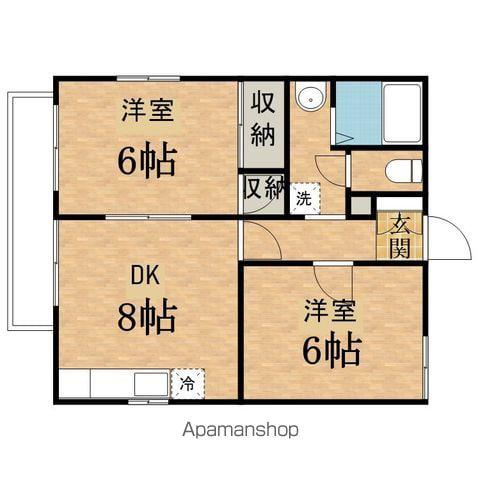 第6登陽コーポ(2DK/2階)の間取り写真