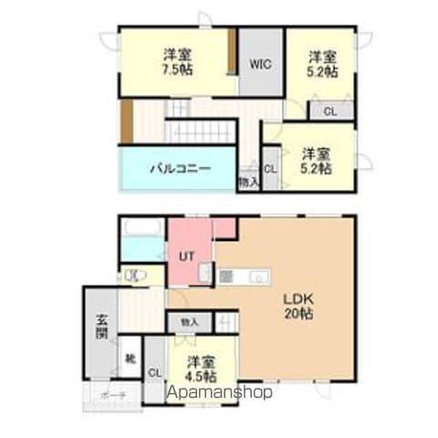 札幌市南北線 南平岸駅 バス乗車時間：12分 （中央バス）西岡中央公園バス停で下車 徒歩1分 2階建 築6年(4LDK)の間取り写真