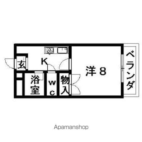北雪ハイツ米山(1K/3階)の間取り写真