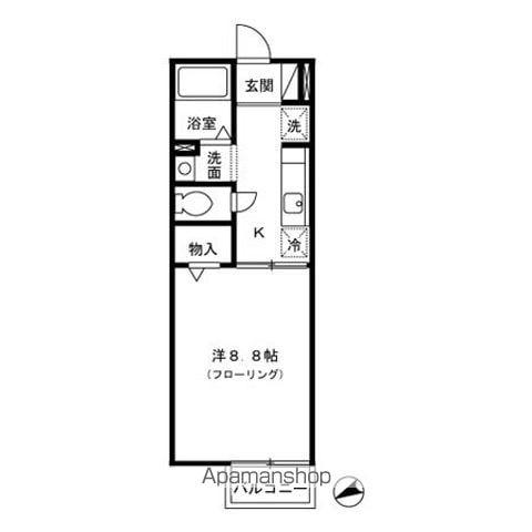 タウンコート旭(1K/1階)の間取り写真