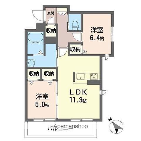 ベレオオンダ(2LDK/3階)の間取り写真