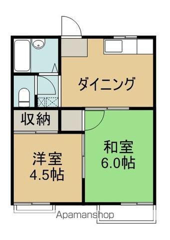 メープルコート(2DK/1階)の間取り写真