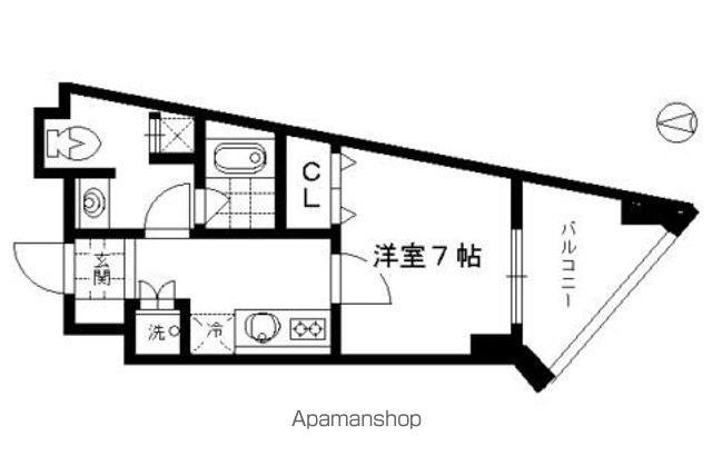 CASAΑ烏丸(1K/6階)の間取り写真
