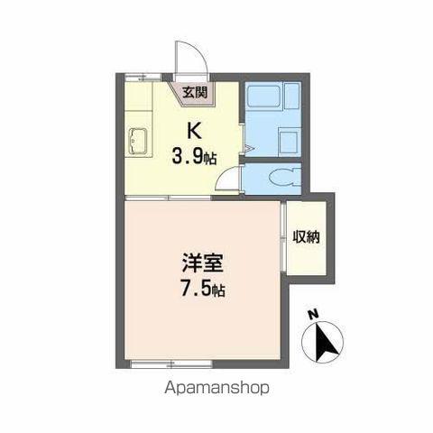 シティ中島丁B(1K/2階)の間取り写真