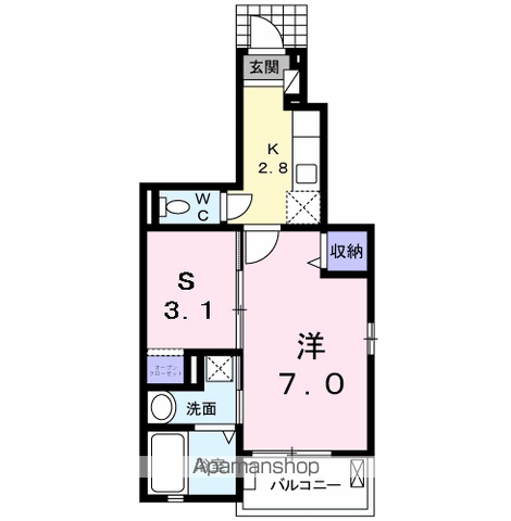 ドリーム ハウス(1K/1階)の間取り写真