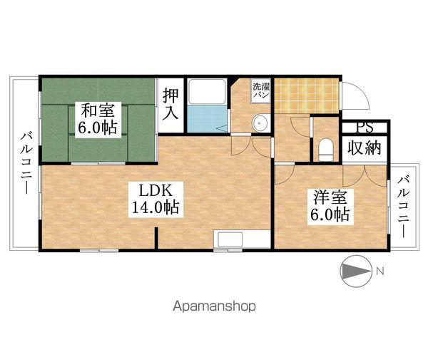 エクセレントピア(2LDK/2階)の間取り写真