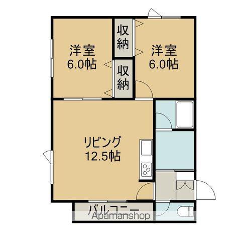 メゾンELLE Ⅱ(2LDK/1階)の間取り写真